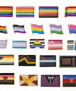 LGBT Pride Flags Enamel Pin Set (10pcs) PN0112 Transgender Pride Official PAN FLAG Merch