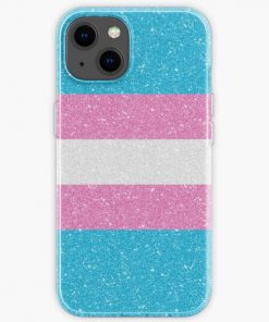 Faux Glitter Transgender Pride Flag iPhone Soft Case RB0403 product Offical transgender flag Merch