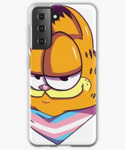 Garfield with Trans Flag scarf design Samsung Galaxy Soft Case RB0403 product Offical transgender flag Merch