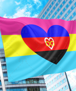 Polyamory Pansexual Combo Flag PN0112 2x3 ft (60x090 cm) / Infinity / 2 Grommets left Official PAN FLAG Merch