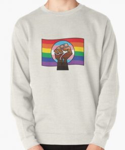 BLM x Trans x Pride Flag Pullover Sweatshirt RB0403 product Offical transgender flag Merch