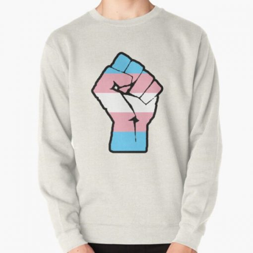 Raised Fist - Transgender Flag Pullover Sweatshirt RB0403 product Offical transgender flag Merch