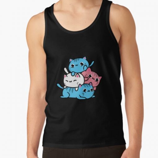 Kawaii Cat Pile For Transsexuals Tank Top RB0403 product Offical transgender flag Merch