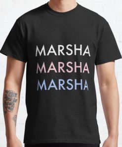 Marsha Marsha Marsha P. Johnson Trans Pride Classic T-Shirt RB0403 product Offical transgender flag Merch