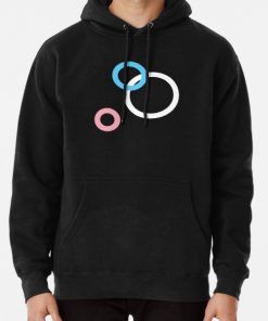 Stealth Trans Pride Art Circles Print Pullover Hoodie RB0403 product Offical transgender flag Merch