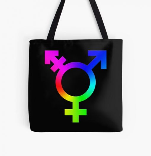 Rainbow Trans Symbol All Over Print Tote Bag RB0403 product Offical transgender flag Merch
