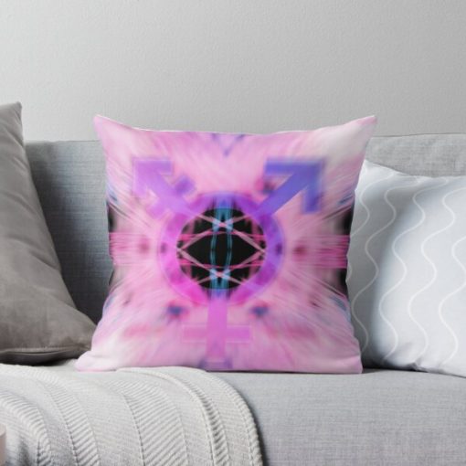Psychedelic Trans Warp Throw Pillow RB0403 product Offical transgender flag Merch