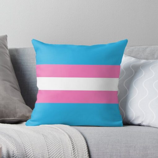 Solid Transgender Pride Flag Throw Pillow RB0403 product Offical transgender flag Merch