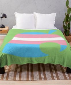 The Trans Leaf Throw Blanket RB0403 product Offical transgender flag Merch