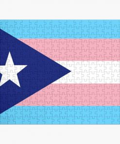 Puerto Rican Trans Pride Flag Jigsaw Puzzle RB0403 product Offical transgender flag Merch
