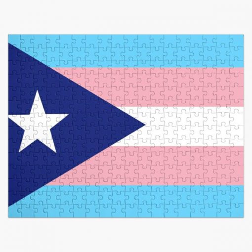 Puerto Rican Trans Pride Flag Jigsaw Puzzle RB0403 product Offical transgender flag Merch
