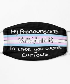 She/Her in case you were curious... (trans flag) Flat Mask RB0403 product Offical transgender flag Merch